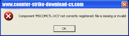MSCOMCTL.OCX Counter-Strike 1.6 Fix error solved